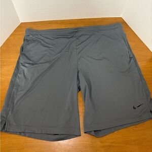 Nike Dri-FIT gray athletic workout shorts elastic drawstring used pre owned